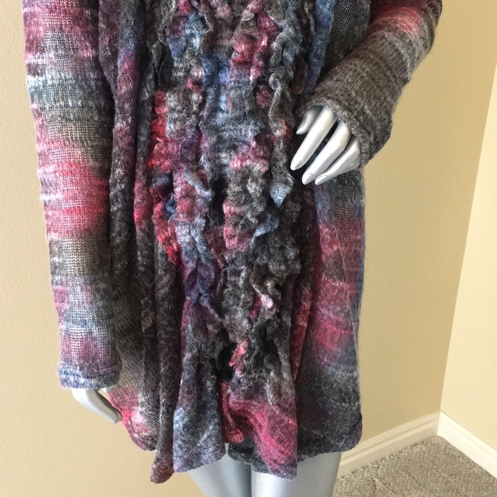 C. Oliver Ruffle Cardigan Sweater - Picture 3 of 11